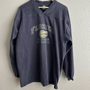 Lee Sport Vintage Florida Gators 100% cotton navy pullover v-neck sweatshirt‎